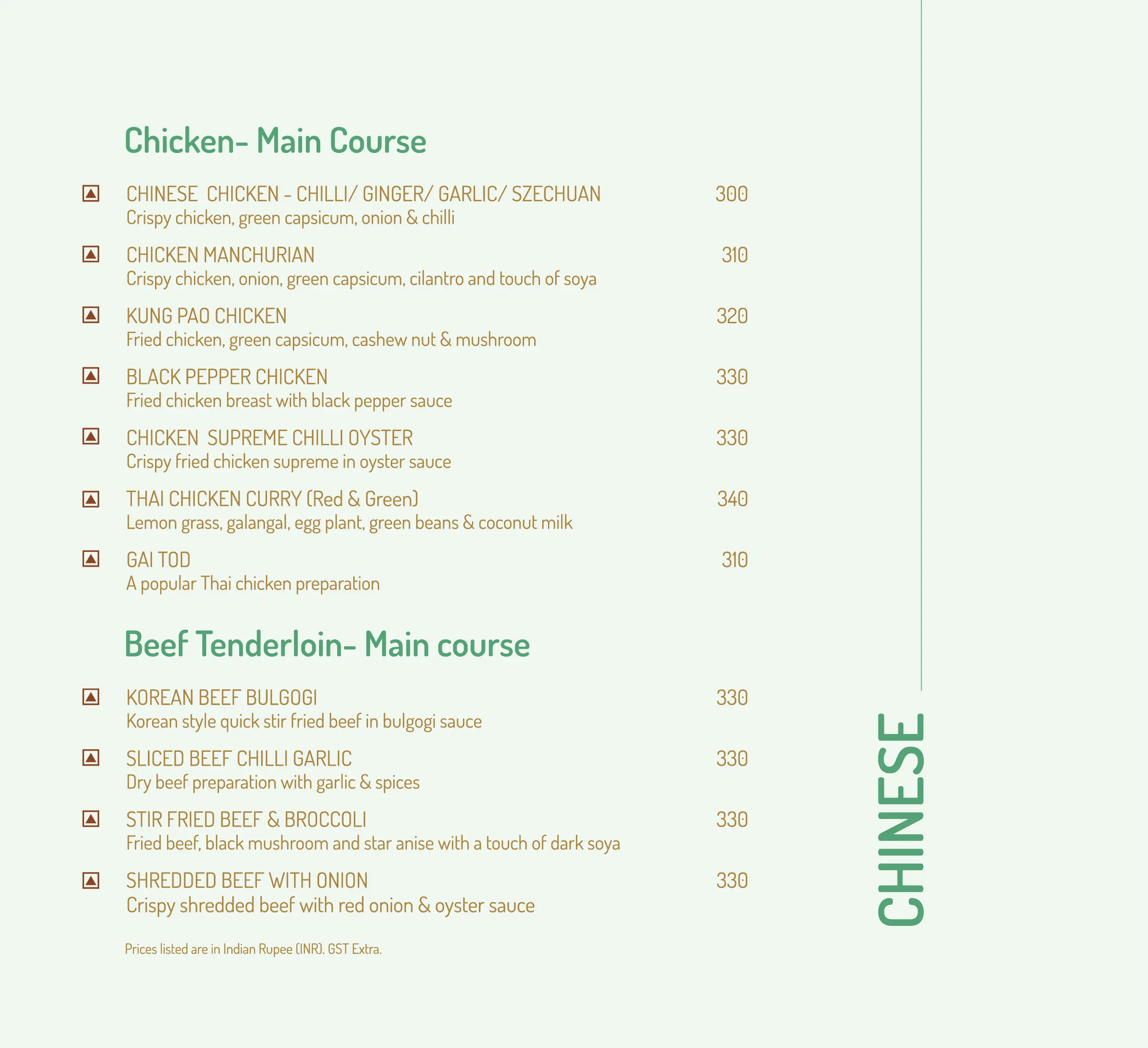 UpperCrust menu